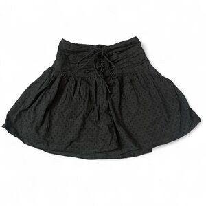 Black Tie Up Mini Skirt